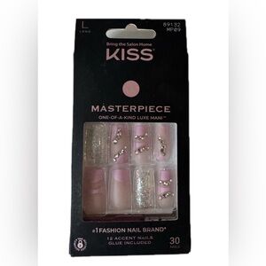 Kiss Pink and Silver Nail Accessories Set